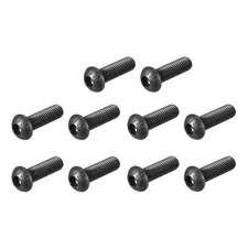 M6x20mm 10.9 Alloy Steel Button Head Hex Socket Cap Screw Bolt Black 50pack