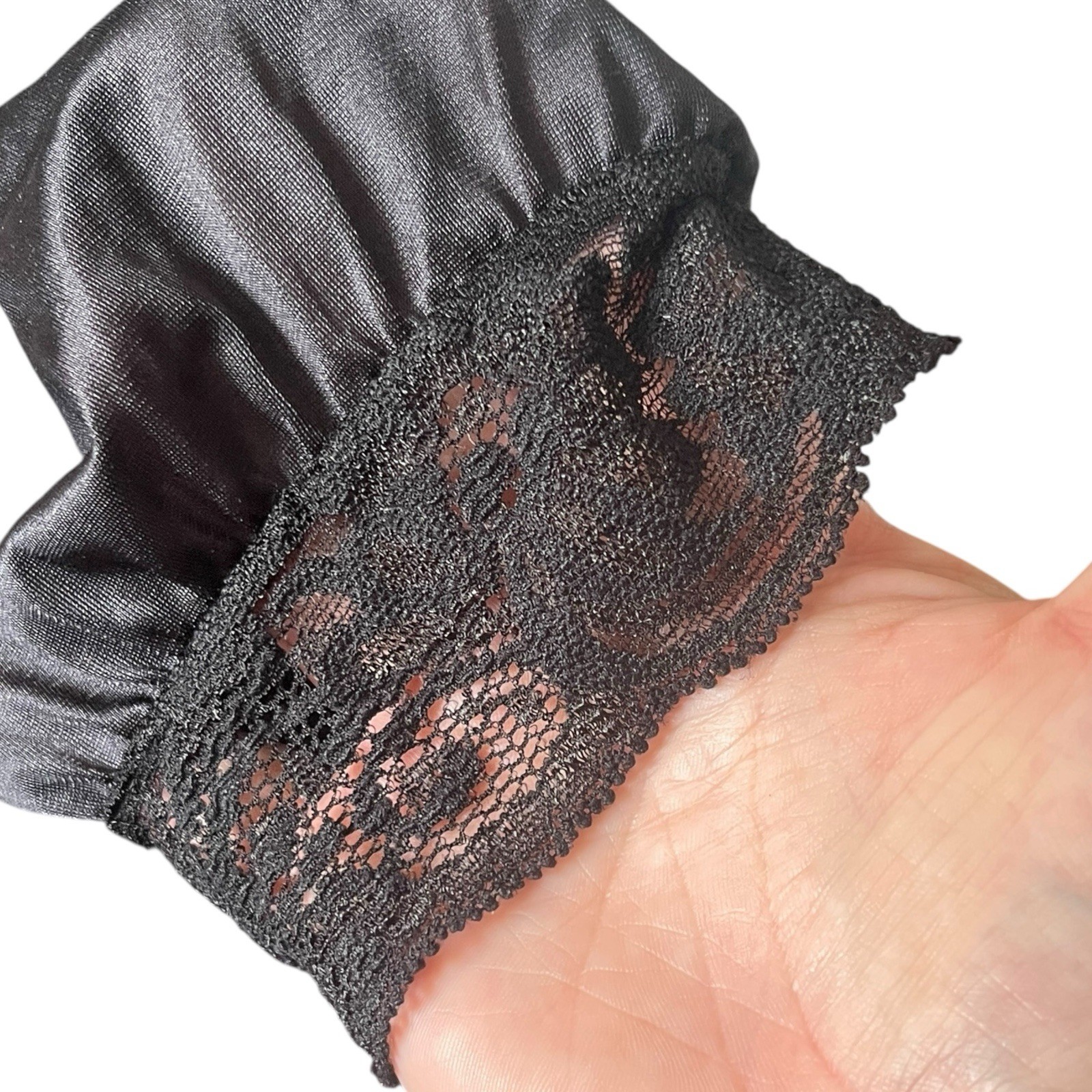 Vintage Sans Souci Black Nylon Robe Womens Size Medium M