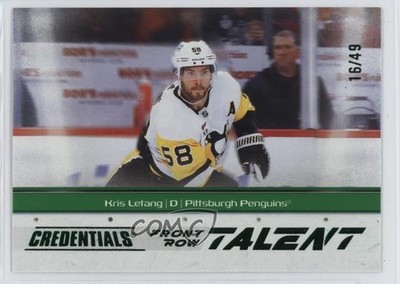2024 Upper Deck Credentials Front Row Talent Green 16/49 Kris Letang #FRT-KL f6d