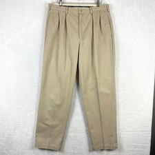 VTG 80s Polo Ralph Lauren Pleated Andrew Pants Men 36x32 36x33 Khaki USA