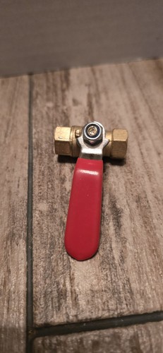 Brass Mini Ball Valve Female NPT Full Port Shut Off Valve Red Handle Plumbing