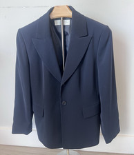 Tahari Arthur S. Levine Navy Solid Single-Breasted Notch Lapel Blazer 6P