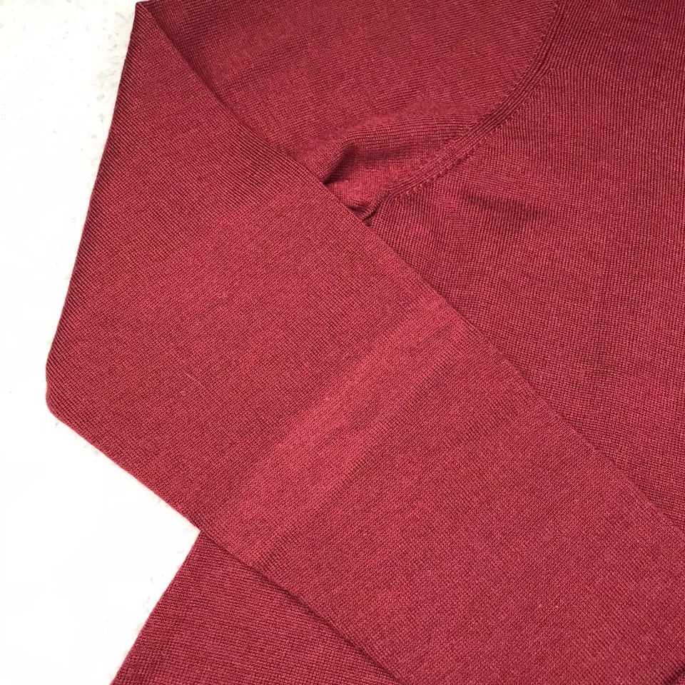 Vestido Suéter Eileen Fisher Mujer XL Rojo Lana Merino Tejido Cuello Redondo Túnica Foto 2 de 4