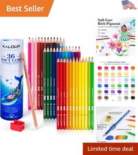 Artist-Grade 36 Color Soft Core Colored Pencils - High Pigment  Easy to Blend