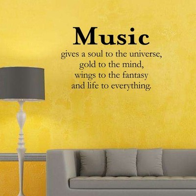 Musik PVC Wallpaper entfernbarer Wandkunstaufkleber für Schlafzimmer Wohnzimmer