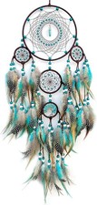 Large Dream Catchers,Boho Handmade Woven Turquoise Dream Catcher Wall Hanging