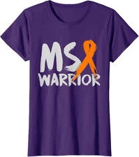 MS Warrior Multiple Sclerosis Awareness Month Ladies' Crewneck T-Shirt
