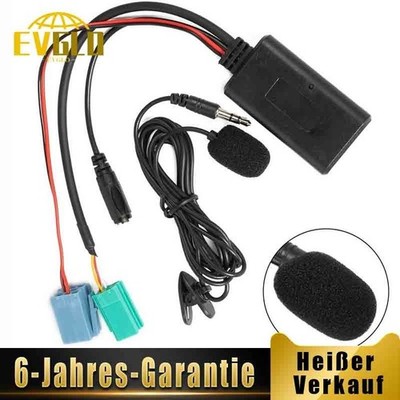Auto Audio AUX Eingangsadapter Kabel Bluetooth 5.0 Für Renault mit Mikrofon DE