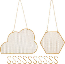 2Pcs Gold Wall Mounted Earring Organizer with 10 Hooks,Decorative Jewelry Stand