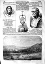 Original Old Antique Print 1855 Queen Palace Balmoral Scotland Montgomery Poet