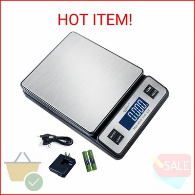Weighmax W-2809 90 LB X 0.1 OZ Durable Stainless Steel Digital Postal Scale, Shi