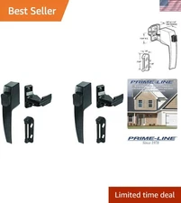 Pack of 2 Push Button Door Handle Set with Night Lock, Fits 5/8”-1-1/4” Thick