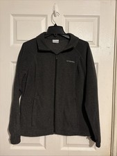 Columbia Benton Springs Full Zip Fleece Jacket With Pockets Women Medium Gray