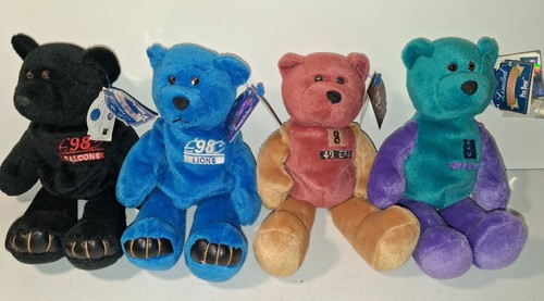 Vintage 1998 Limited Treasures Premium Pro Bears NFL Edition Plush Lot of 4 NWT