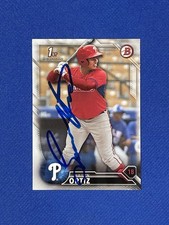 JHAILYN ORTIZ 2016 BOWMAN Prospects #BP31 PHILLIES Signed Auto autograph K