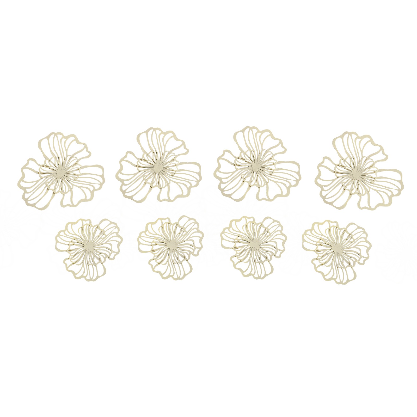 7-Piece Flower Metal Wall Art Decor Metal Wall Hanging for Living Room Bedroom