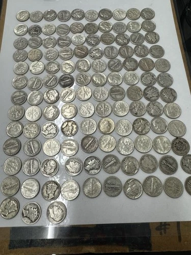 1964 & Earlier 10C Dime - Lot Of 123 90% Silver Dimes