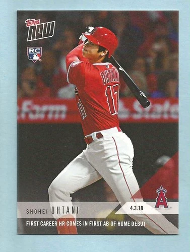 2018 Topps Baseball NOW ROOKIE RC Shohei Ohtani #32 First Career Home Run Angels