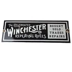 Vintage Winchester Rifles Sign - Porcelain Repeating Guns Bought Sold Trade Sign