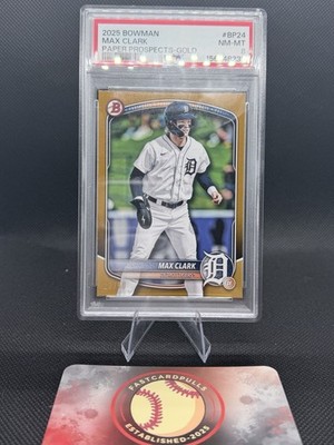 2025 Bowman - Prospects Max Clark #BP-24 Gold /50 (RC) PSA 8 NM-MT