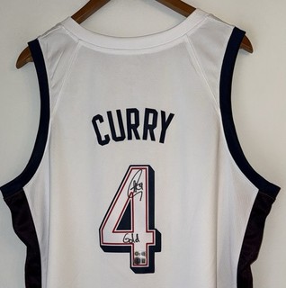 Stephen Curry "Gold" Signed Nike 2024 USA Olympics Jersey Warriors USASM BAS LOA