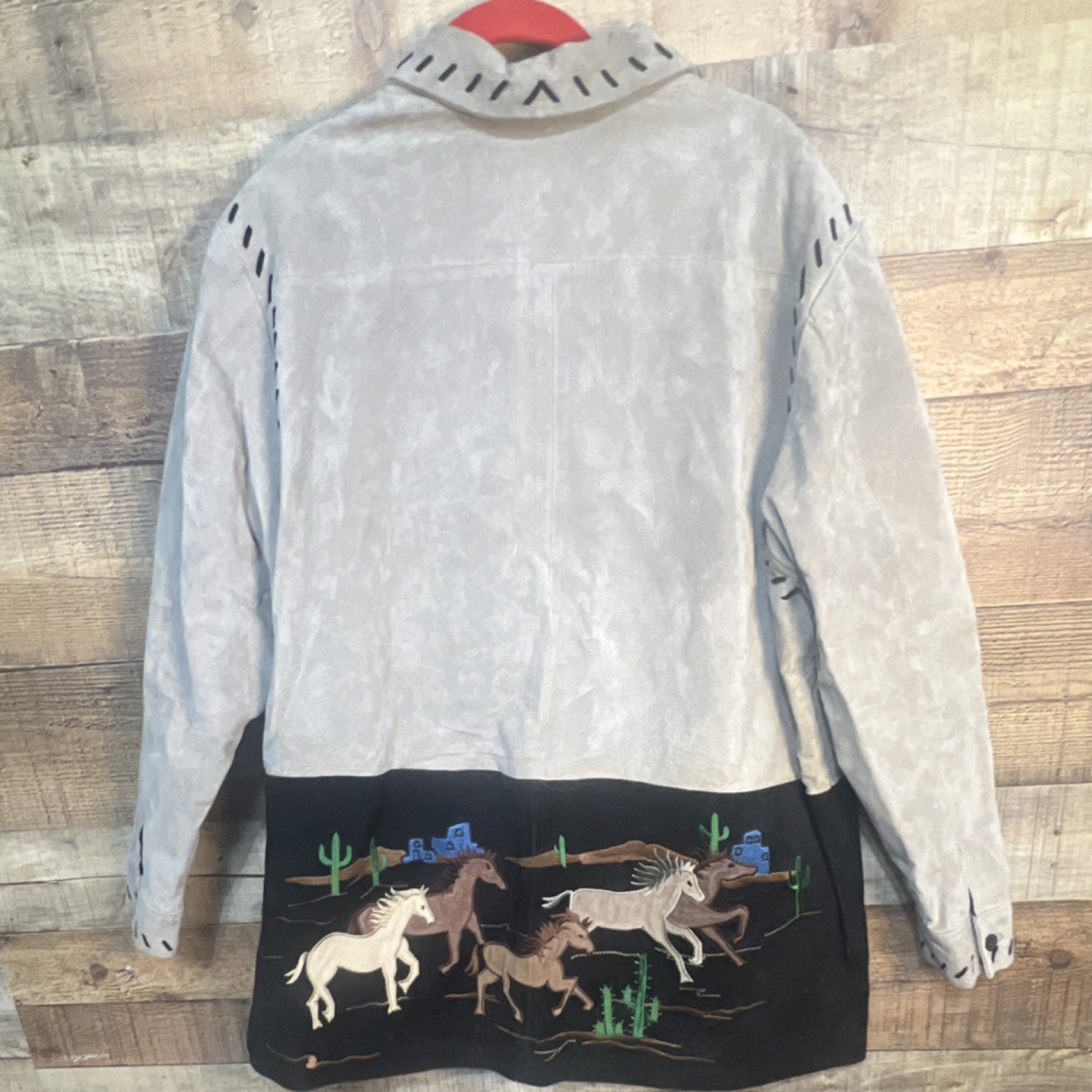 Quacker Factory Button Collared Embroidered Weste… - image 2