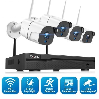 TOGUARD 1080P Security Camera System Outdoor Wireless Wifi Home CCTV 8CH 4CH NVR
