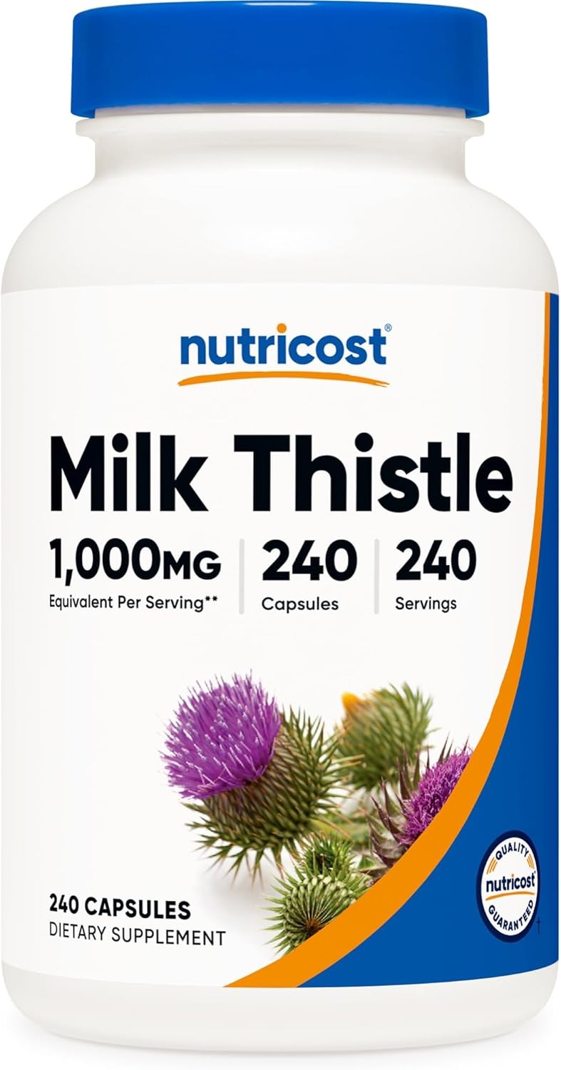 Nutricost Milk Thistle 250mg (1000mg Equivalent), 240 Vegetarian Capsules - 4:1