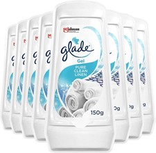 Glade Solid Clean Linen Gel Air Freshener Odour Eliminator Pack of 8