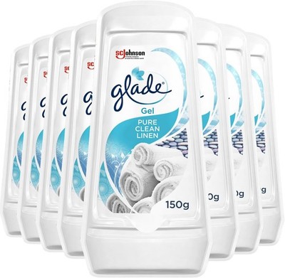 Glade Solid Clean Leinen Gel Lufterfrischer Geruchsbeseitiger 8er Pack