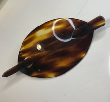 Lucite Vintage Tortoise Shell Hair Clip Unused Made in France NOI NOS
