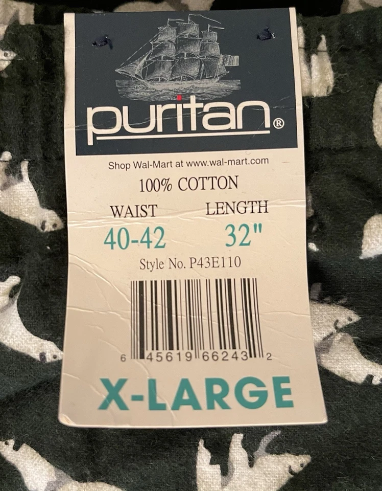 Calça lounge masculina Puritan XL verde urso polar e estampa azul lodge nova com etiquetas 2prs - Imagem 3 de 4