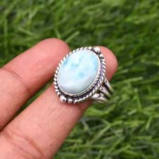 Larimar Gemstone Ring 925 Sterling Silver Ring Beautiful Handmade Ring SB-108