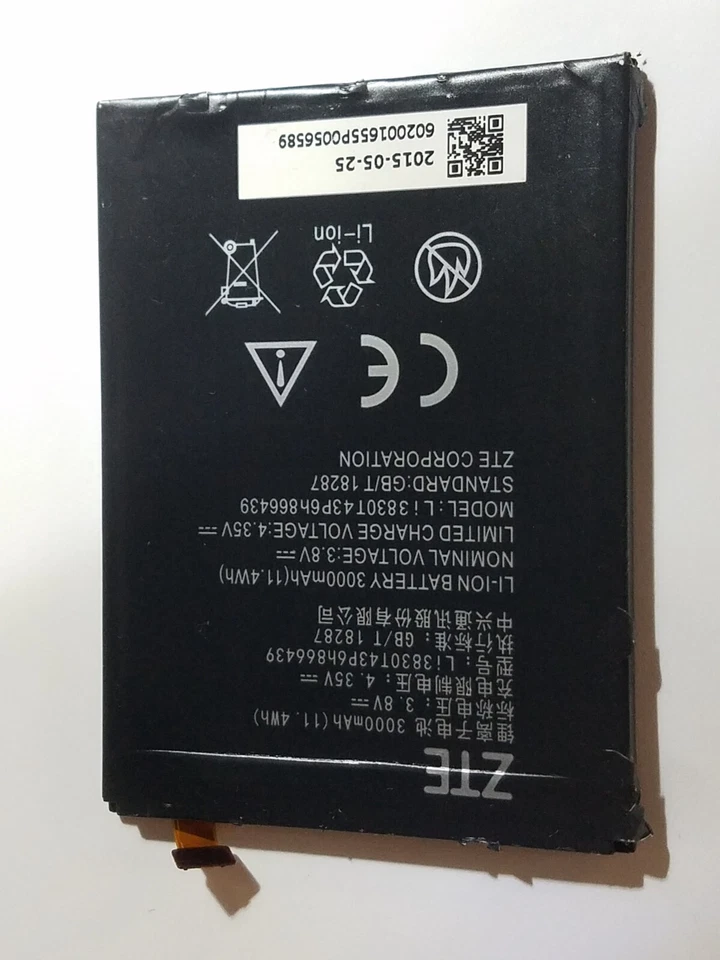 Batería LI3830T43P6H866439 3200mAh para teléfono ZTE ZMAX 2 G111 Z9518 Warp Elite Foto 2 de 3