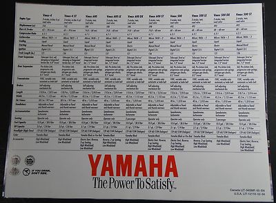 VINTAGE 1994 YAMAHA SNOWMOBILE VMAX-4 SALES BROCHURE 8 PAGES