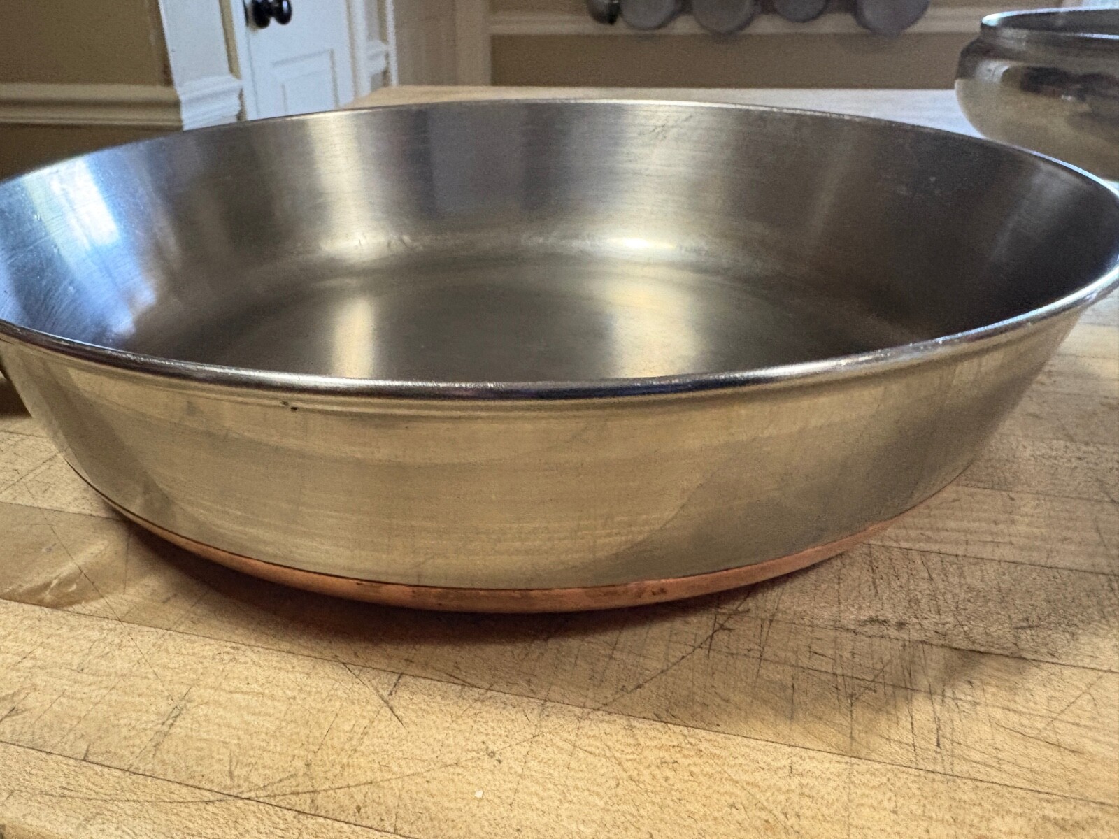 Vtg Sears Maid Of Honor Copper Bottom Stainless 10.5” Skillet Frying Pan w/Lid