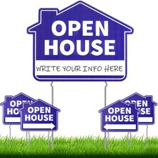 5 Pack Heavy Duty Double Sided Open House Real Estate For Sale Signs With Stakes