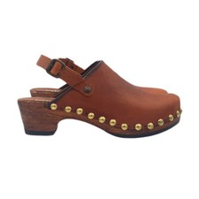 Zoccoli Olandesi Classici - Cuoio Marrore Made in italy - G3136 MARRONE