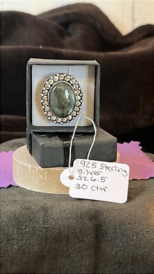 NEU MIT ETIKETT HANDWERKLICH GEFERTIGTER LABRADORIT RING IN 925 STERLINGSILBER GRÖSSE 7