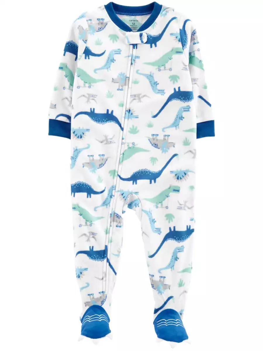 Carters Infant Toddler Boys Plush White Dinosaur Sleeper Dino