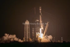 2025 January 15th 8x10 Photo SpaceX Falcon 9 Pad 39A Firefly Blue Ghost Moon