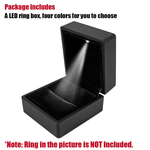 2 Stück Heiß Schmuckkästchen LED Ring Box Verlobung und Hochzeit Geschenkbox für Damen Neu - Bild 7 von 15