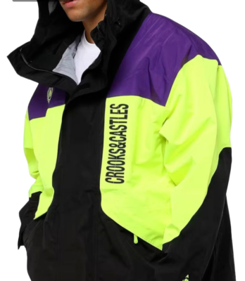 Crooks & Castles Men's Sz XL Black Diamond Insulated Windbreaker