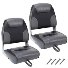 2-Pack Boat Seats High Back Folding Fishing Boat Seat Chair Sponge Padding