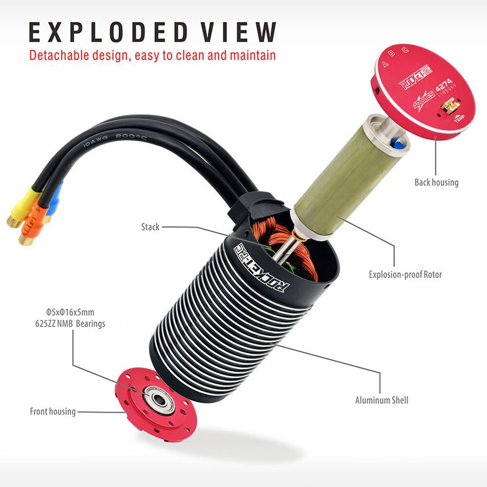 Surpass Hobby Rocket 4268 4274 V2 Sensored Brushless Motor For - Foto 11