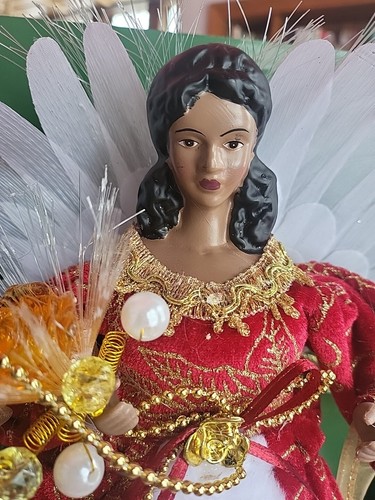 LED Fiber Optic African American Angel Christmas Decor Tree Topper Holiday Time - Picture 4 of 17