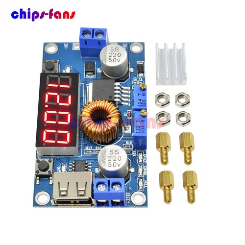 5A CC/CV LED Drive Lithium charger Power Step-down Module W/ USB Voltmeter - Picture 3 of 8