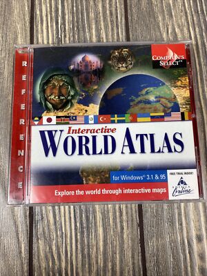 Comptons Select Interactive World Atlas PC Computer Disc 1997 Windows 3.1 95