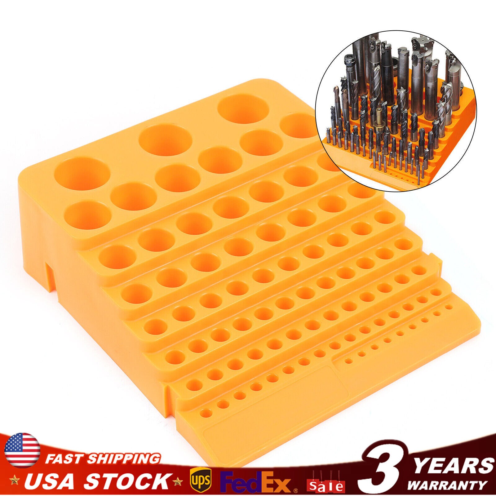 84 Holes Drill Bit Storage Box Tool Organizer Milling Cutter Holder