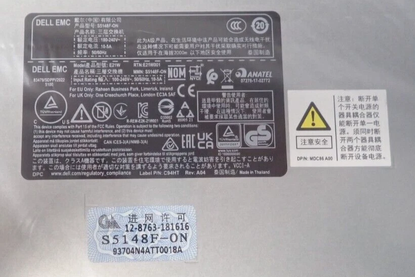 NEW Dell PowerSwitch S5148F-ON RA 48x 25Gb SFP28 6x 100Gb QSFP28 L3 Switch OPX - Image 2 of 4